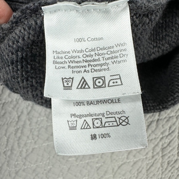 Eddie Bauer V-Neck Sweater | Quarter-zip | Large|  Charcoal Gray | Pullover - Picture 7 of 15